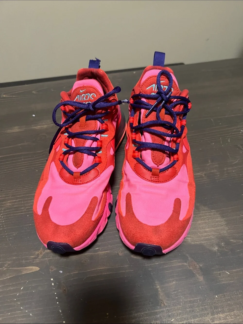 Nike Red & Pink Athletic Sneakers with Purple Laces
